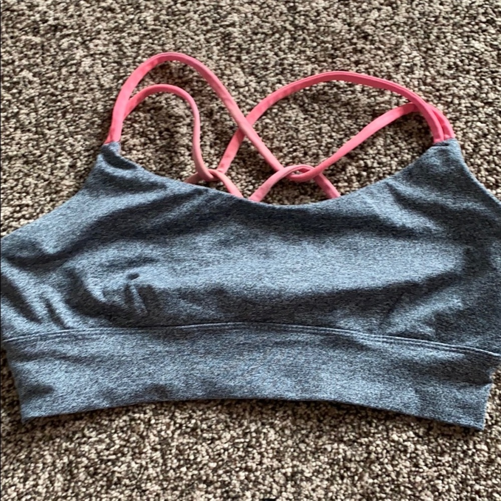 Forever 21 Gray Sports Bra w Pink straps